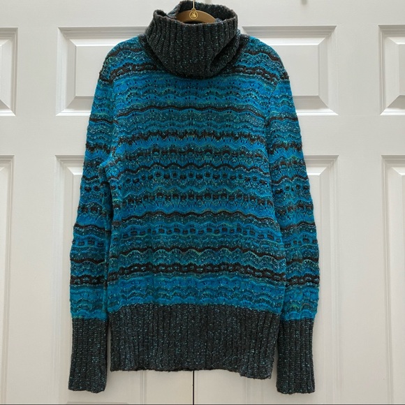Missoni Turtleneck Open Knit Zig Zag Pattern Sweater Chunky Rare size 48 XL - Picture 1 of 13